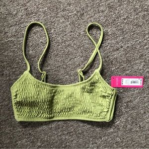Green bralette bikini top